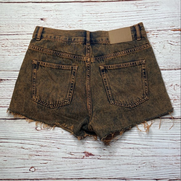 French Connection High Waist Overdyed Denim Shorts Sz 4 - Picture 9 of 11